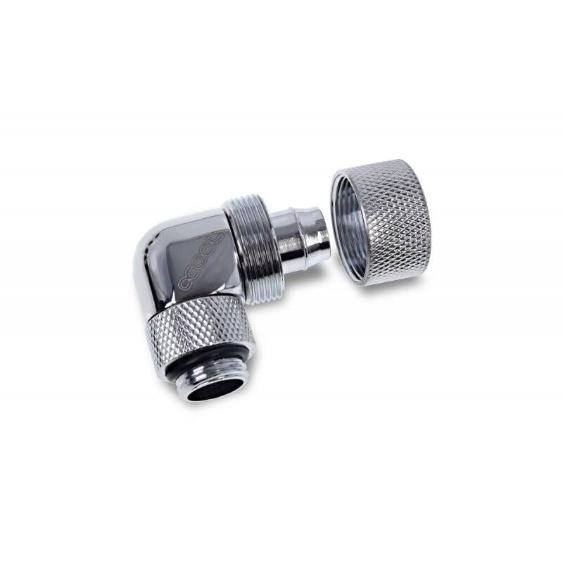 Alphacool Eiszapfen 16/10mm compression fitting 90° rotatable G1/4 - 4pcs Set Chrome