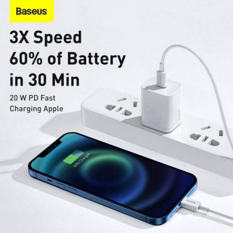 Baseus Type-C - Lightning Superior Series fast charging data cable PD 20W 1m White (CATLYS-A02)