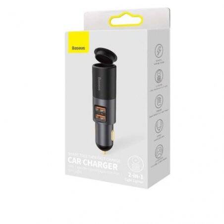 Baseus Car Charger Share Together 2x USB / Cigarette lighter socket, PPS, PD3.0, QC4.0+, SCP, 120W Gray (CCBT-D0G)