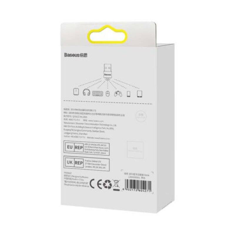 Baseus HUB BA04 mini Bluetooth 5.0 adapter USB receiver computer transmitter Black (ZJBA000001)