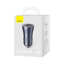 Baseus Car Charger Golden Contactor Pro fast Charger C+C 40W Gray (CGJP000013)