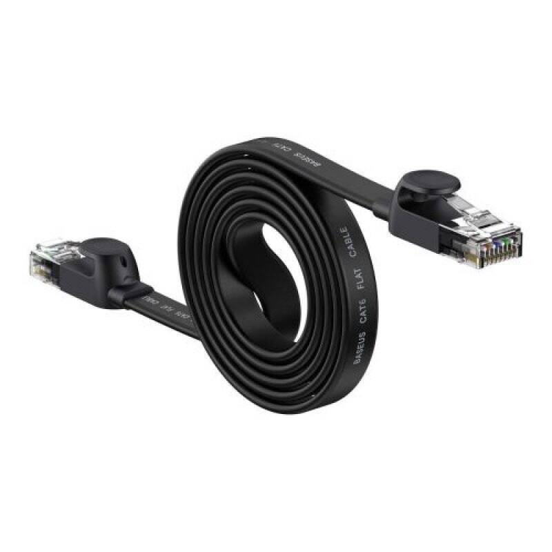 Baseus Network Cable High Speed Six types of RJ45 Gigabit network cable (flat cable)1.5m Black (WKJS000001)
