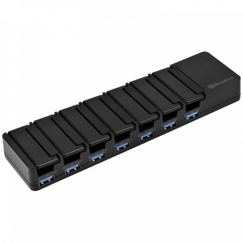 SilverStone SST-UC03B-PRO - USB Lade Station, 7 Port - 36 Watt