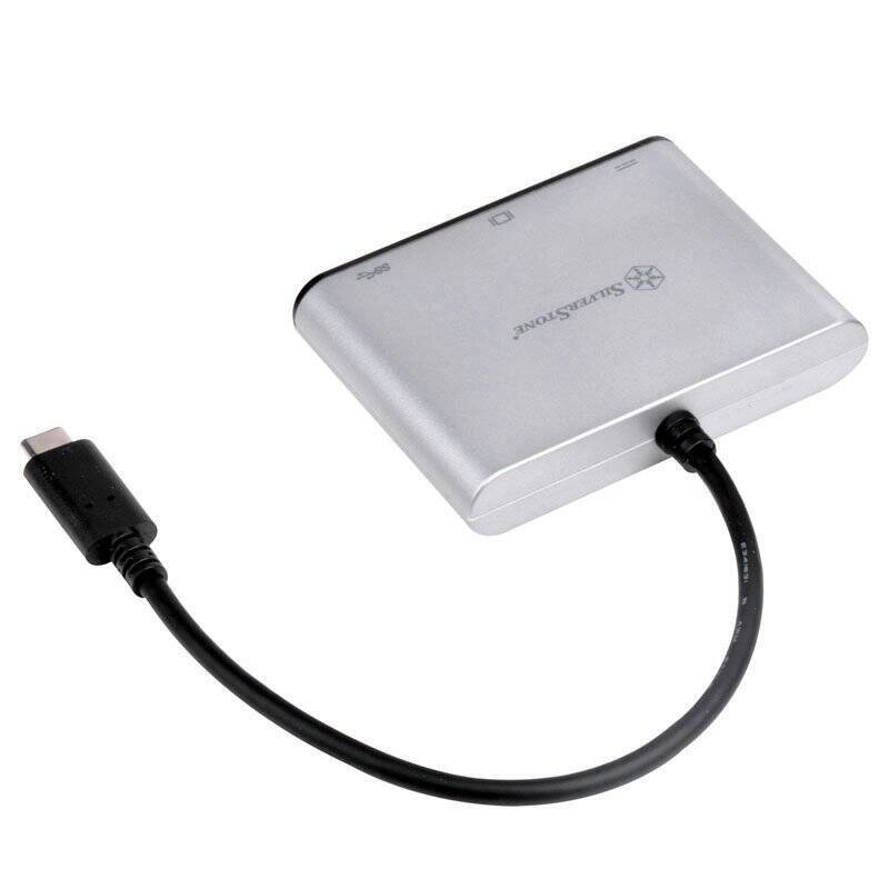 SilverStone SST-EP06C - USB 3.1 Typ-C auf VGA/USB Type C/USB Type A Adapter Hub