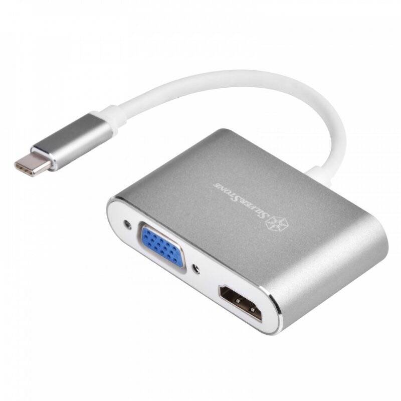 SilverStone SST-EP16C - USB Type-C auf VGA & HDMI Adapter
