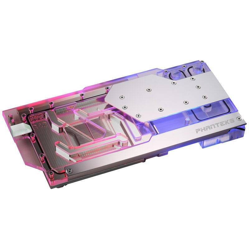 Phanteks RTX 4080/90 Wasserblock inkl. Backplate für Asus, D-RGB - chrome