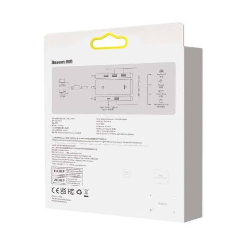 Baseus HUB Lite Series adapter (USB-A to 4xUSB-A 3.0 5Gb/s) Black (WKQX030101)