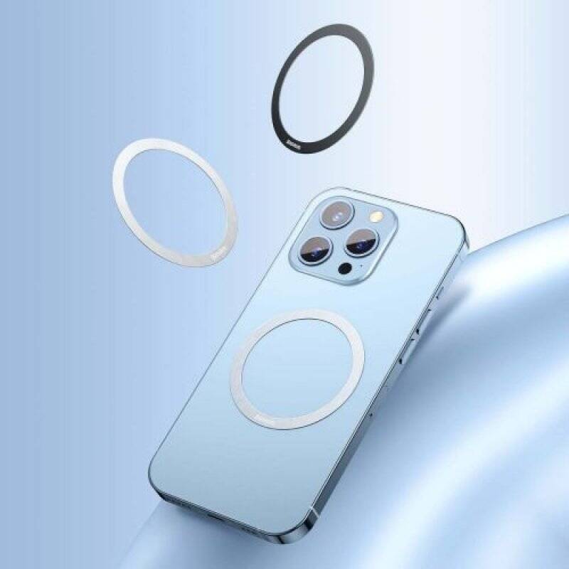 Baseus Tool Halo Series 55 mm Magnetic ring for mobilephones, (2pcs/pkg), Thickness: 0,4 mm Black (PCCH000001)