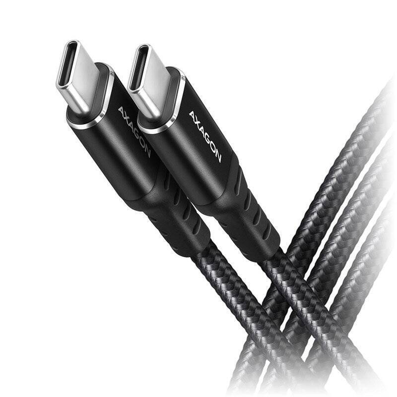 AXAGON BUCM-CM30AB USB-C zu USB-C 2.0 Kabel, 3 m, PD 60W, 3A, geflochten - schwarz