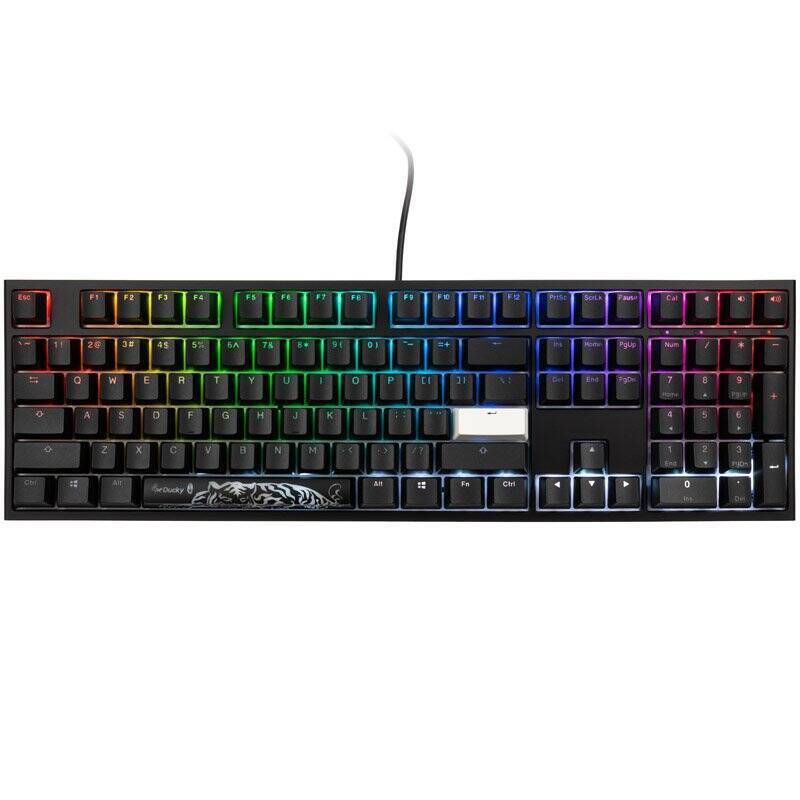 Ducky ONE 2 Backlit PBT Gaming Tastatur, MX-Black, RGB LED - schwarz (US)