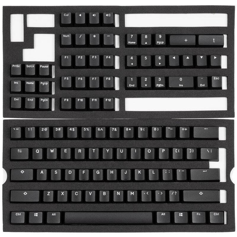 Ducky Phantom Black PBT Double-Shot Keycap Set, US Layout - 108 keys