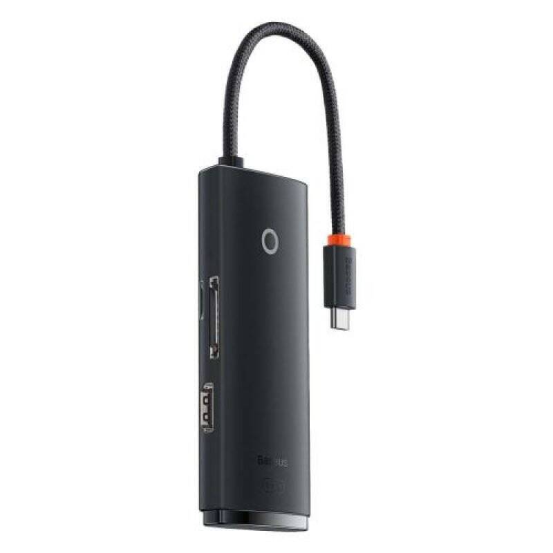 Baseus HUB Lite Series 5-in-1 Multifunctional (Type-C to 2x USB 3.0 / Type-C / HDMI 1.4 / SD/TF) Black (WKQX050001)