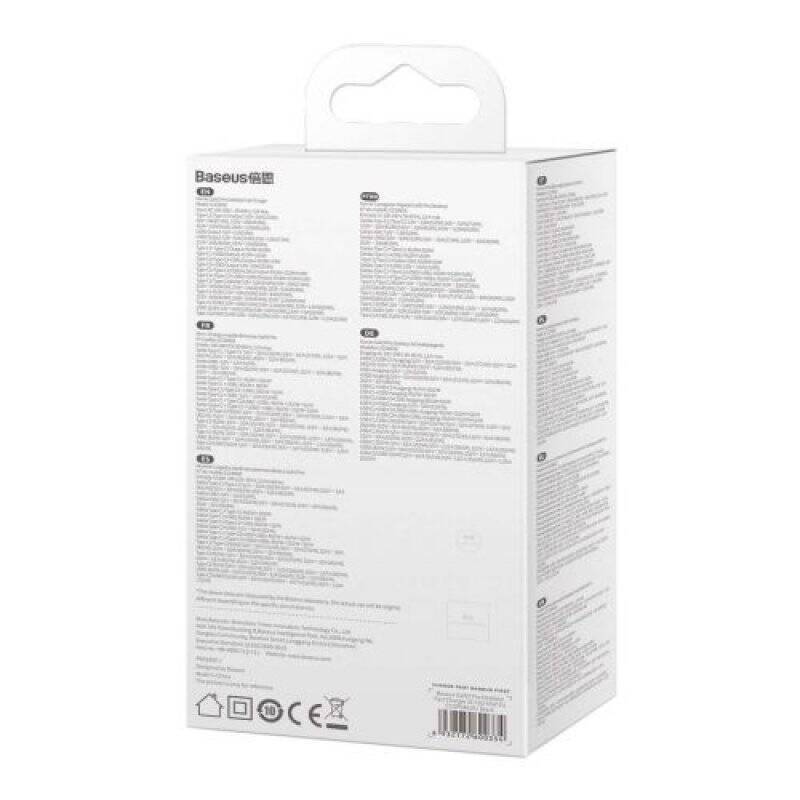 Baseus Travel Charger GaN3 Pro Quick wall charger C+C+U+U PD, QC4.0+, AFC, PPS (with Type C - Type C cable 1m) 65W EU Bl