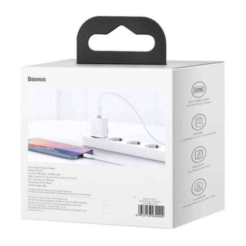 Baseus CCSUP-B02 mobile device charger Mobile phone White AC Outdoor