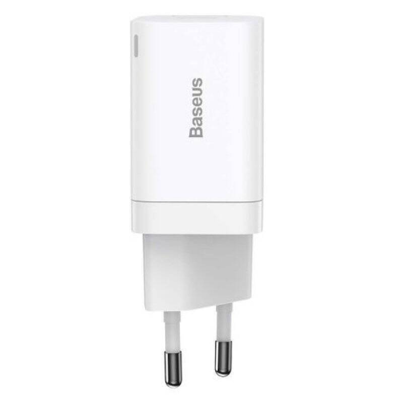 Baseus Travel Charger Super Si Pro mini Fast Charger, C+U, PD 3.0, QC 3.0 30W EU White (CCSUPP-E02)