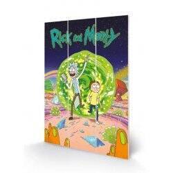 RICK & MORTY - Portal - Impression sur bois 20x29.5cm