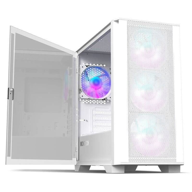 Montech AIR 100 ARGB, Micro-ATX, Tempered Glass - weiß