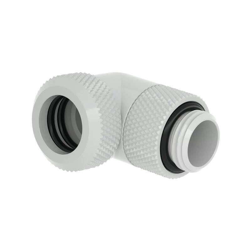 Barrow Multi-Link Adapter Anschluss 90 Grad G1/4 Zoll AG auf 12mm AD Hardtube - drehbar, weiß