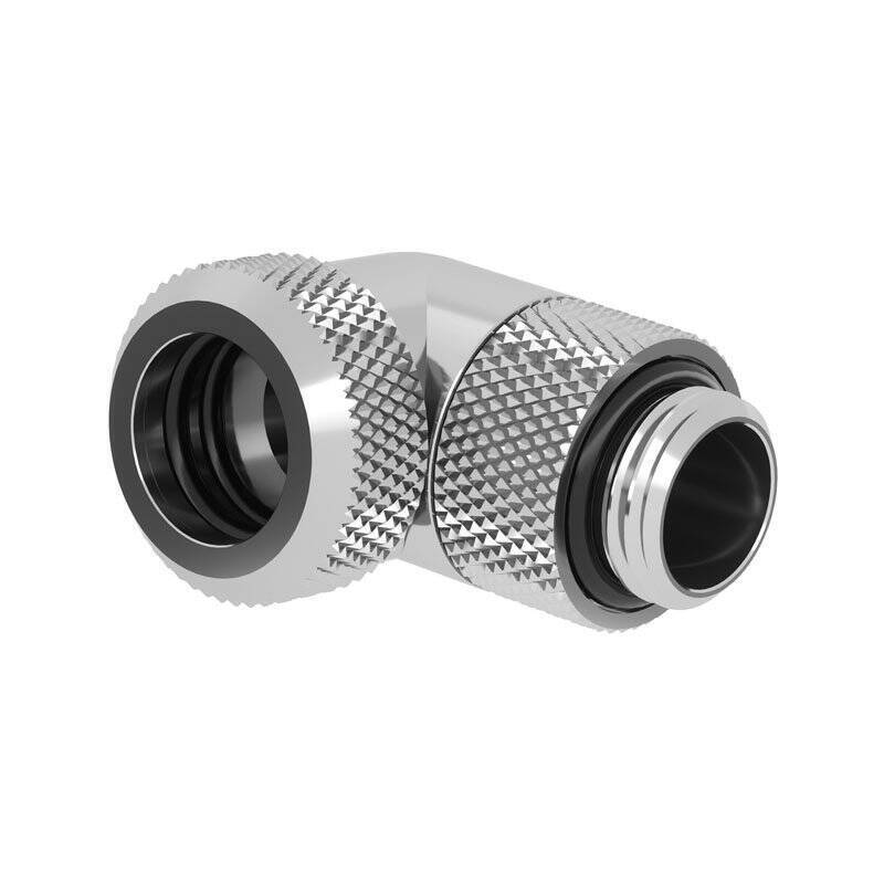 Barrow Multi-Link Adapter Anschluss 90 Grad G1/4 Zoll AG auf 12mm AD Hardtube - drehbar, silber