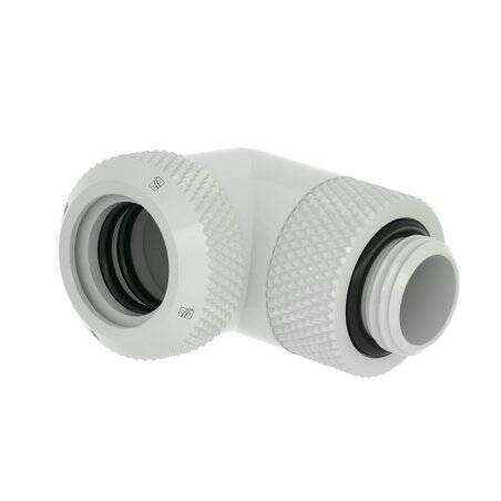 Barrow Multi-Link Adapter Anschluss 90 Grad G1/4 Zoll AG auf 14mm AD Hardtube - drehbar, weiß