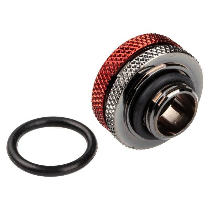 Bitspower Multi-Link Adapter Anschluss gerade G1/4 Zoll AG auf 16mm AD Hardtube - schwarz glänzend/rot