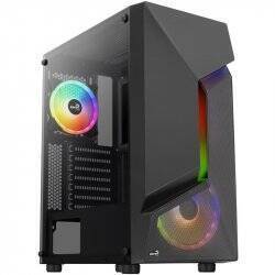 Boitier Moyen Tour ATX AeroCool compatible Scape V2 RGB avec panneau vitré (Noir)