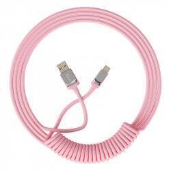 AKKO Coiled Cable, USB-C auf USB-A - pink