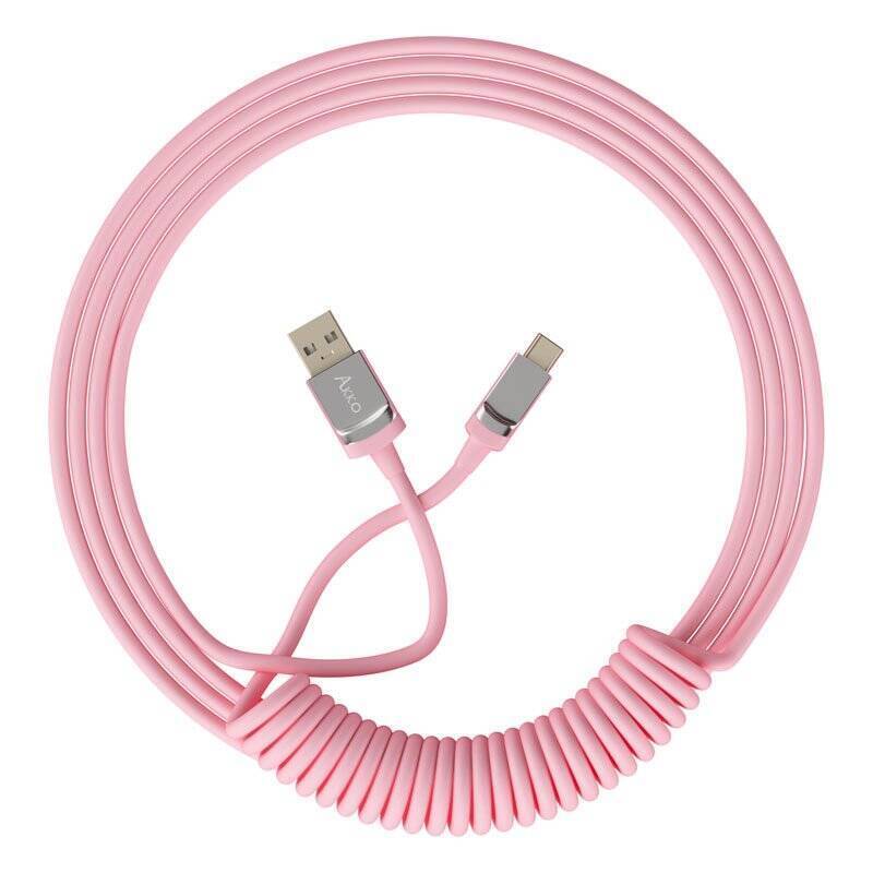 AKKO Coiled Cable, USB-C auf USB-A - pink