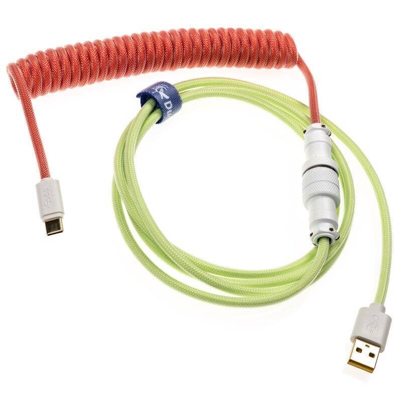 Ducky Premicord Strawberry Frog Spiralkabel, USB Typ C auf Typ A - 1,8m