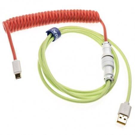 Ducky Premicord Strawberry Frog Spiralkabel, USB Typ C auf Typ A - 1,8m