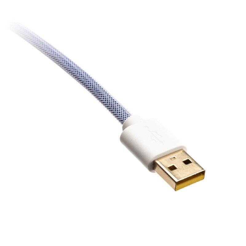 Ducky Premicord Iris Spiralkabel, USB Typ C auf Typ A - 1,8m