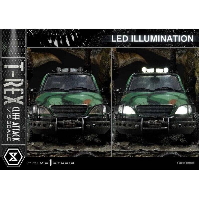 JURASSIC PARK LE MONDE PERDU - T-Rex Cliff Attack -Statuette 1/15 53cm