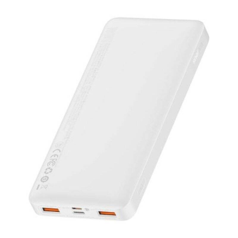Baseus Power Bank Pro with Digital Display, Fast Charge, U+U+C (with USB-A to Micro USB 0.25m cable) 20W, 10000 mAh Whit