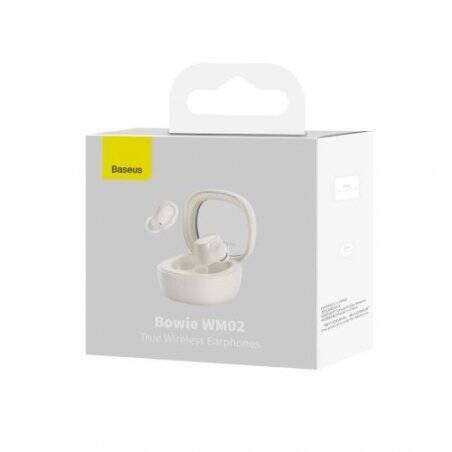 Baseus Earphone Bluetooth Bowie WM02 TWS, BT 5.3 wireless in-earbuds White (NGTW180002)
