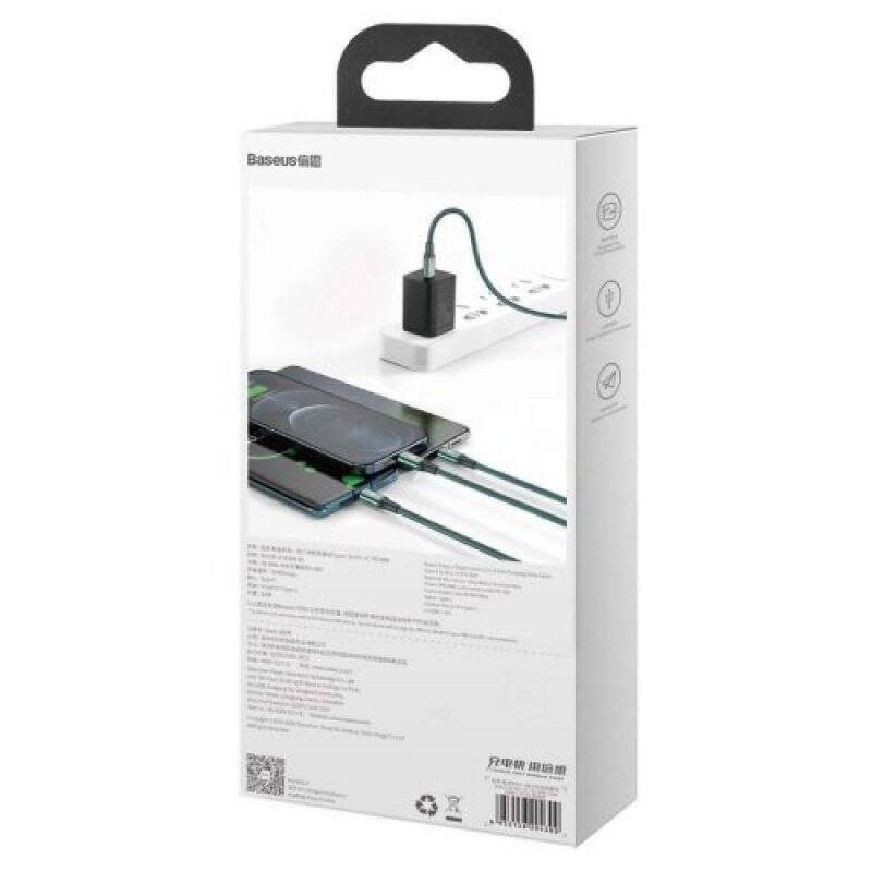 Baseus Type-C Rapid 3-in-1 Cable for Micro + Lightning + Type-C PD 20W 1.5m Green (CAMLT-SC06)