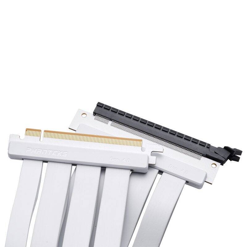 PHANTEKS PCI-E 4.0 x16 Riser Flachband-Kabel, 90 Grad, 22cm - weiß