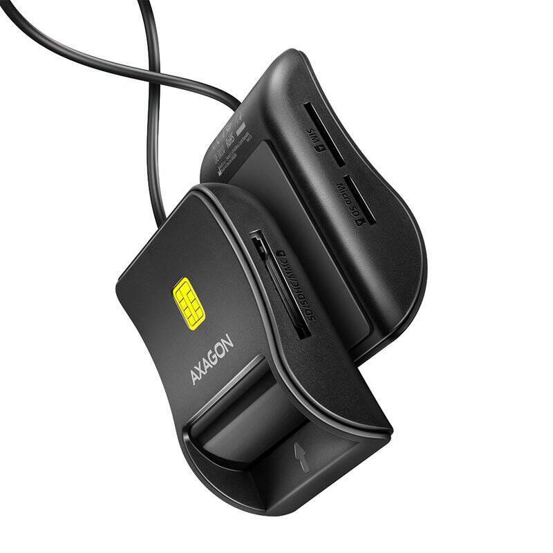 AXAGON CRE-SM3SD USB Smart Card & SD/microSD/SIM Card FlatReader