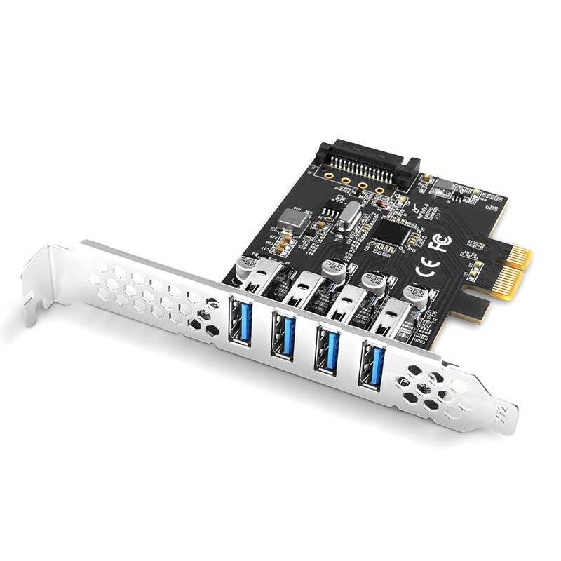 AXAGON PCEU-43RS PCIe Adapter 4x USB3.0 UASP VIA, 15-pin SATA Stromversorgung
