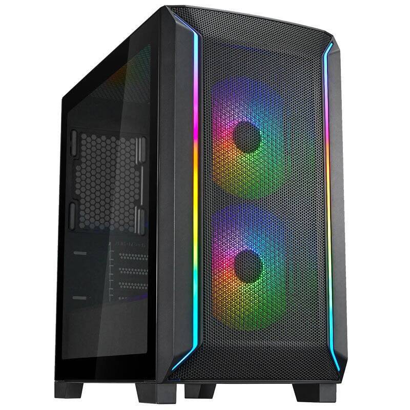 SilverStone FARA 312 Micro-ATX-Gehäuse, Tempered Glass - schwarz