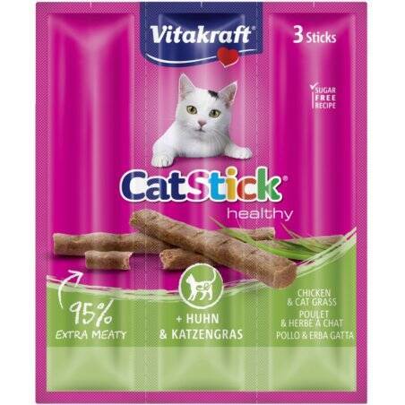 Vitakraft - Cat Stick chicken & cat grass 3 sticks - (31219)