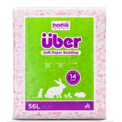 Über - Soft Paper Bedding 56l Pink/White - (45064)