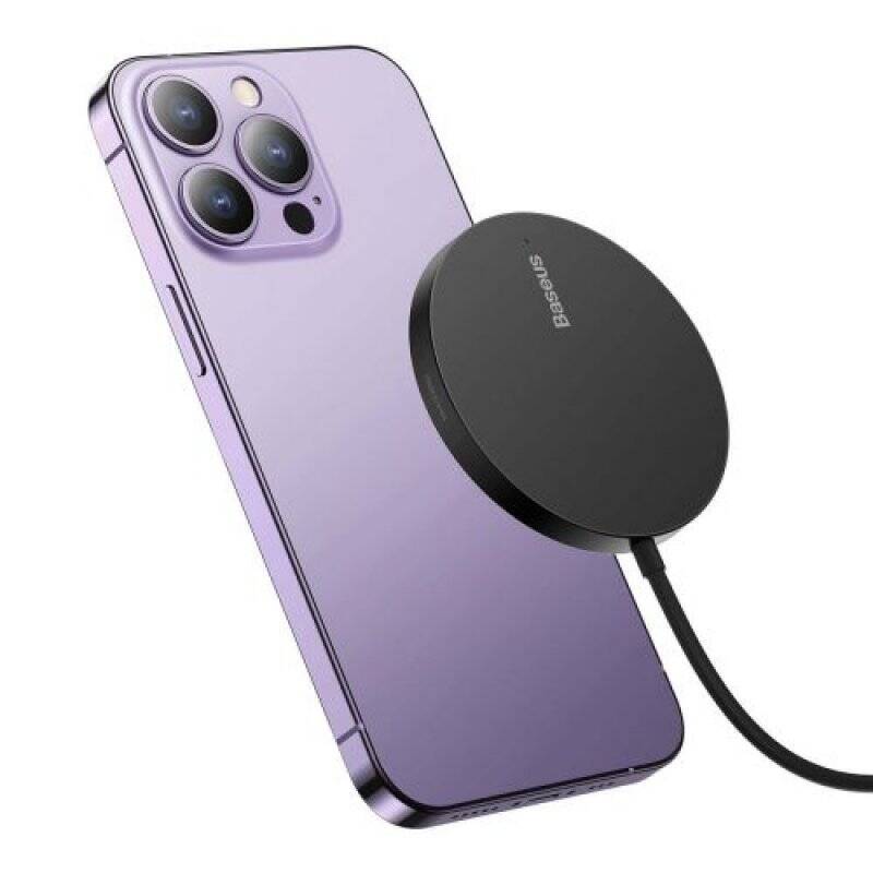 Baseus Wireless Charger Magnetic Simple Mini3, 15W Black (CCJJ040001)