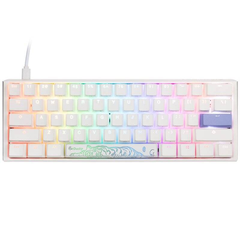 Ducky One 3 Classic Pure White Mini Gaming Tastatur, RGB LED - MX-Red (US)
