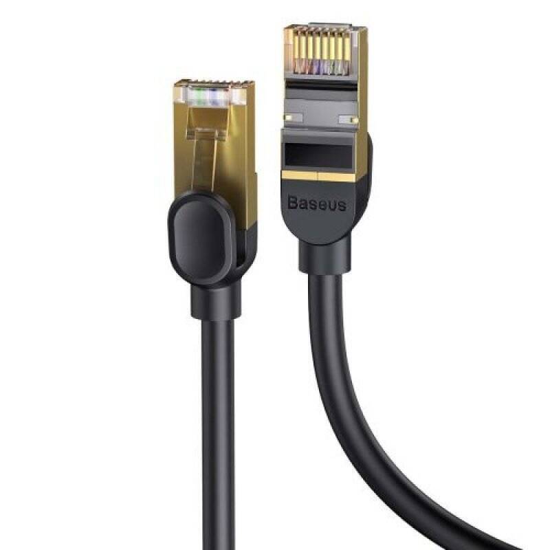 Baseus Network Cable High Speed (CAT7) of RJ45 (round cable) 10 Gbps, 1m Black (WKJS010101)