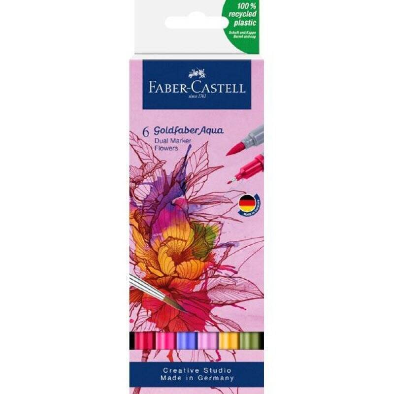 Faber-Castell - Goldfaber Aqua Dual Marker Flowers 6x