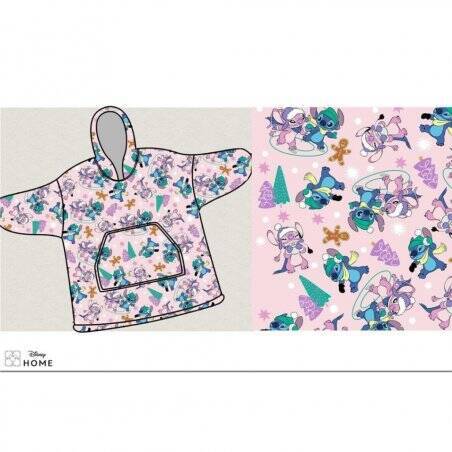 LILO & STITCH - Stitch Angel -Sweat Poncho Coral Fleece -Taille Enfant