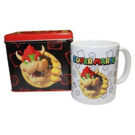 NINTENDO - BOWSER - Tirelire en Métal 12 x 9 x 11cm + Mug