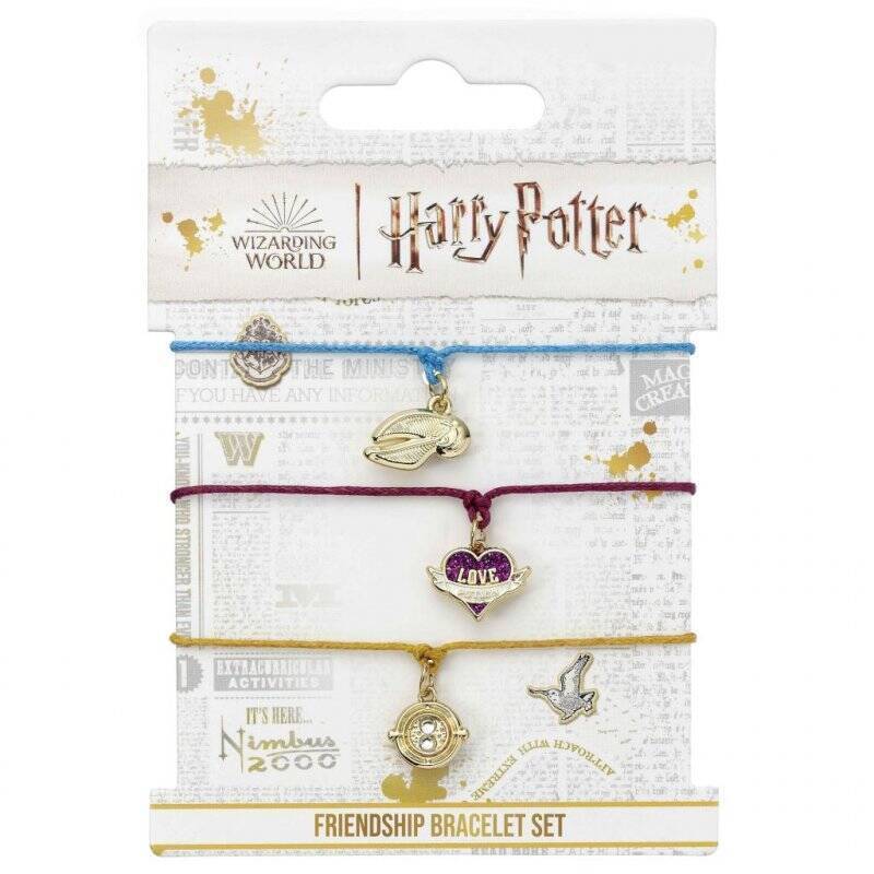 HARRY POTTER - 3 Bracelets Fantaisies Ajustables + Pendentifs BPG