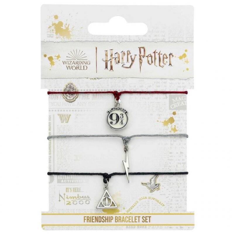 HARRY POTTER - 3 Bracelets Fantaisies Ajustables + Pendentifs RGB