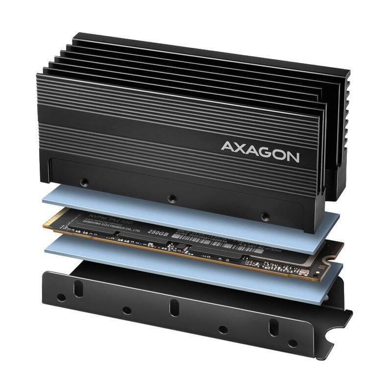 AXAGON CLR-M2XL passive - M.2 SSD, 2280 - Aluminium-Heatspreader mit Kühlrippen